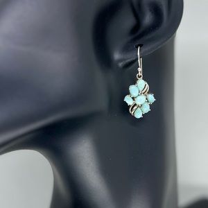 .925 Vintage Sterling Silver & Larimer Dangle Earrings